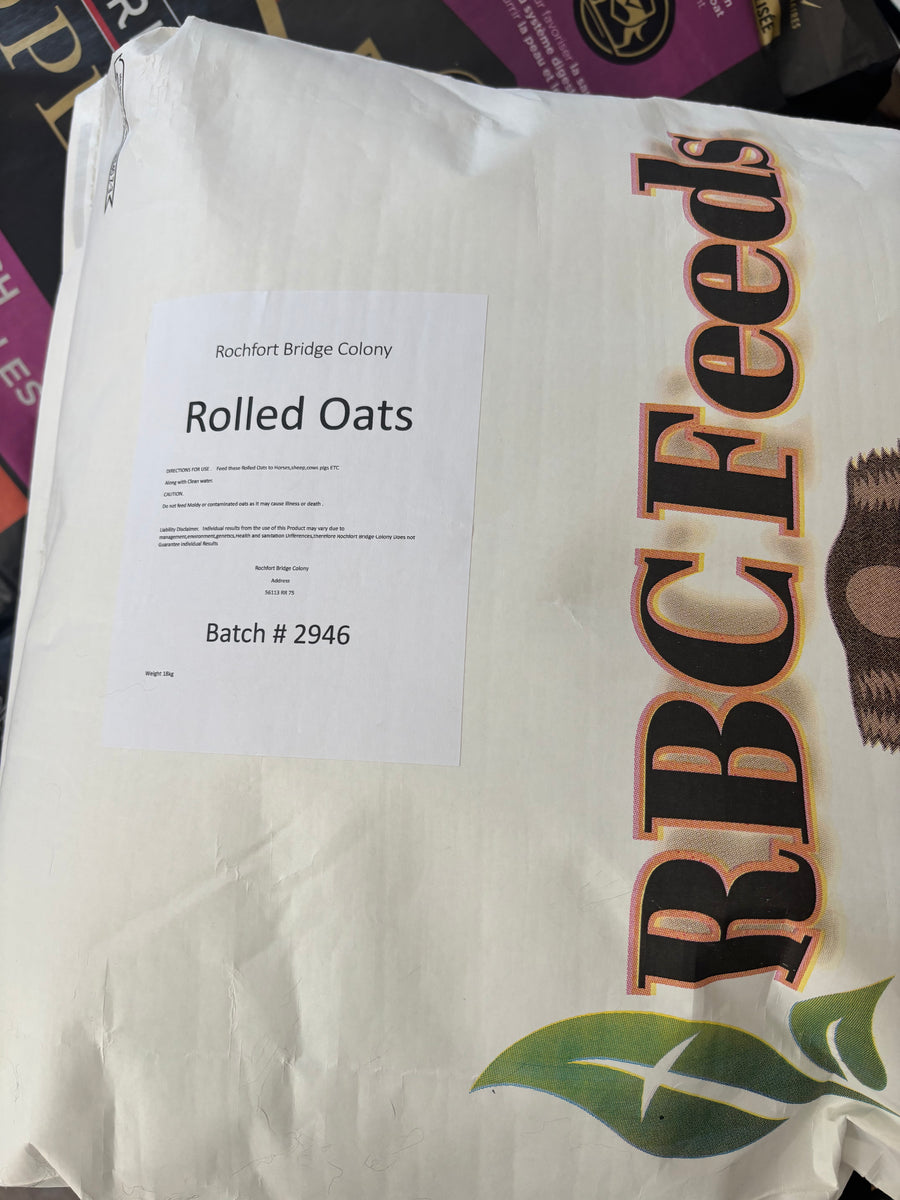 RBC Feeds-Rolled Oats 18kg Bag-Shipping not available – The Tack Trove